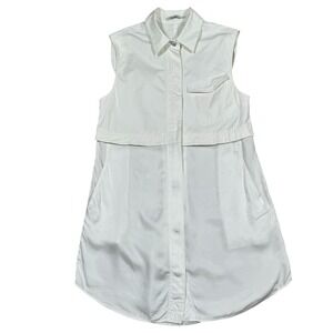 T Alexander‎ Wang Sleeveless Shirt White Dress Sz 8
